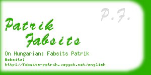 patrik fabsits business card